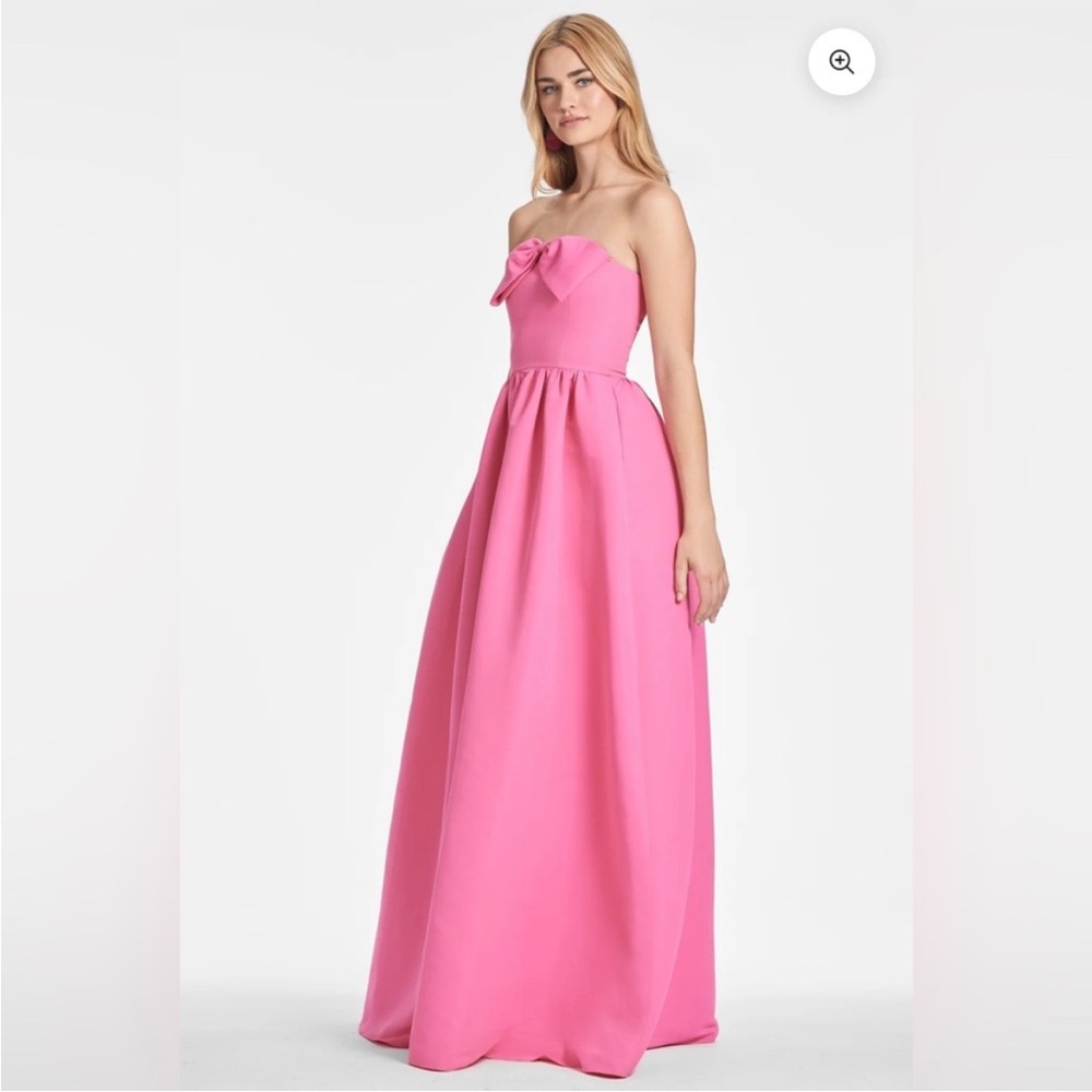 Sachin + Babi Vibrant Pink Strapless Gown
